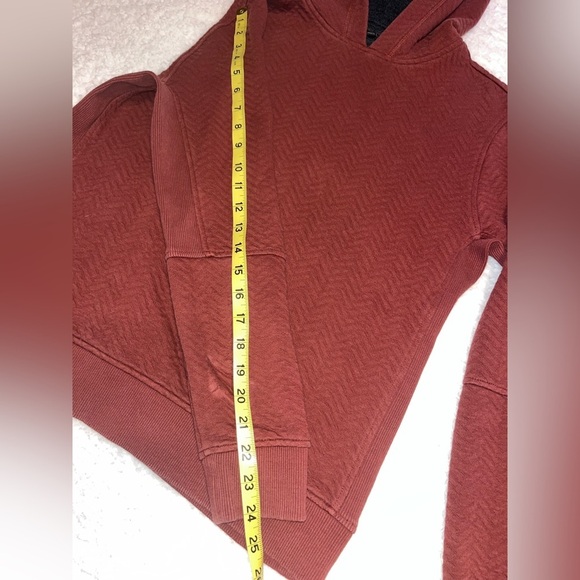 Banana Republic Quilted Hoodie Maroon Sweatshirt Women’s Medium - Picture 6 of 7